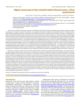 Alpha-Taxonomy in the Cricetid Rodent Neomicroxus, a First Assessment