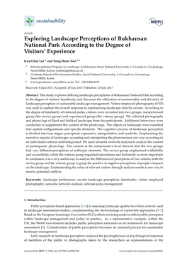 Exploring Landscape Perceptions of Bukhansan National Park According to the Degree of Visitors’ Experience