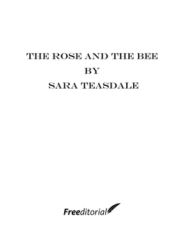 The Rose and the Bee by Sara Teasdale