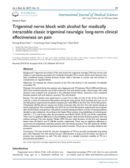 Trigeminal Nerve Block with Alcohol for Medically Intractable Classic Trigeminal Neuralgia: Long-Term Clinical Effectiveness On
