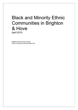 Black and Minority Ethnic Communities in Brighton & Hove