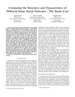 Comparing the Structures and Characteristics of Different Game Social Networks - the Steam Case