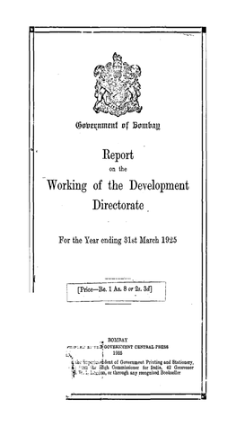 Report Working of the Development Directorate