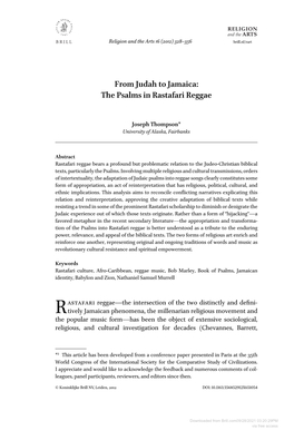 From Judah to Jamaica: the Psalms in Rastafari Reggae