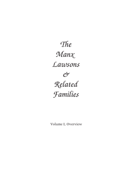 The Manx Lawsons & Related Families