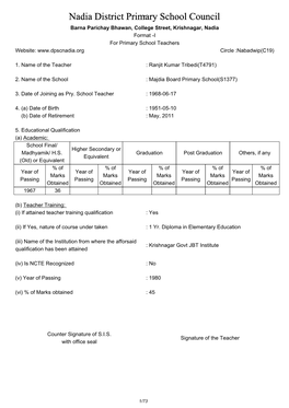 Nadia District Primary School Council