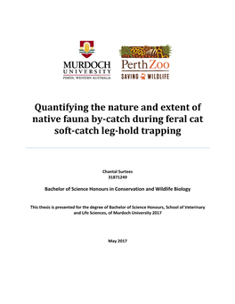 Standard Operating Procedure (SOP): the Collection of Welfare Data for By-Catch During Soft-Catch Leg-Hold Trapping 69 6