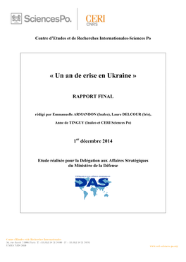 « Un an De Crise En Ukraine »