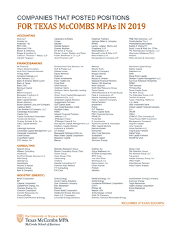 FOR TEXAS Mccombs Mpas in 2019