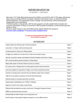 Memorandum N° 124/2017 | 24/07/2017