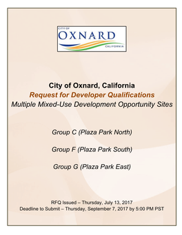 City of Oxnard, California Request for Developer Qualifications Multiple Mixed-Use Development Opportunity Sites