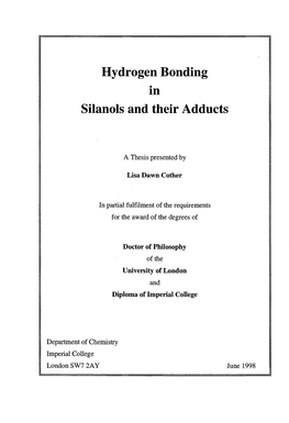 Hydrogen Bonding in Silanols and Their Adducts