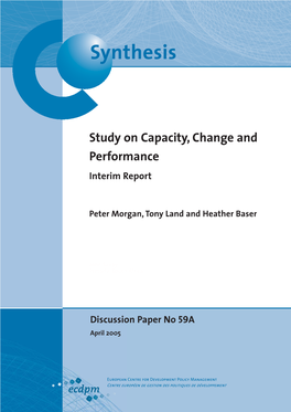 Study on Capacity, Change and Performance Interim Report Mobilising Against Hunger