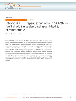 Intronic ATTTC Repeat Expansions in STARD7 in Familial Adult Myoclonic Epilepsy Linked to Chromosome 2