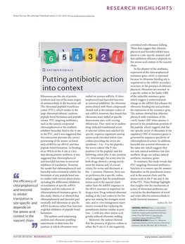 Putting Antibiotic Action Into Context