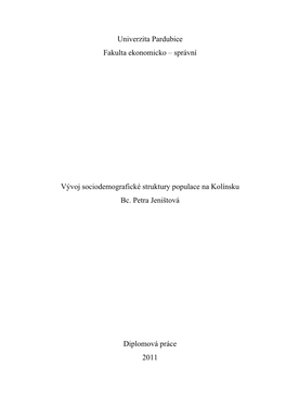 4 Sociodemografické Procesy V Regionu Orp Kolín 4.1