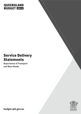 Service Delivery Statements Department of Transport and Main Roads