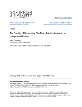 The Fragility of Democracy: the Rise of Authoritarianism in Hungary and Poland