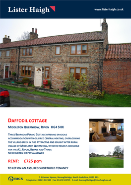 Daffodil Cottage Middleton Quernhow, Ripon Hg4 5Hx