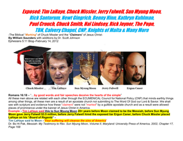 Exposed: Tim Lahaye, Chuck Missler, Jerry Falwell, Sun Myung Moon