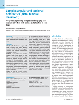 Complex Angular and Torsional Deformities (Distal Femoral Malunions)