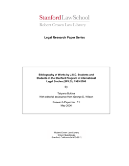 Legal Research Paper Series