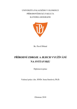 Přírodní Zdroje a Jejich Využívání Na Svitavsku