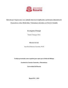 Infección Por Trypanosoma Cruzi, Unidades Discretas De Tipificación Y Preferencias Alimenticias De