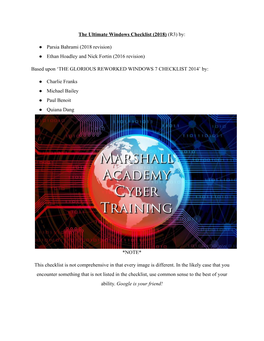 The Ultimate Windows Checklist.Docx - Google Docs