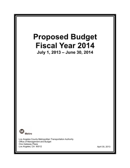 FY14 Master Budget