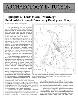 Highlights of Tonto Basin Prehistory: Results of the Roosevelt Community Development Study