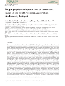 Biogeography and Speciation of Terrestrial Fauna in the South-Western Australian Biodiversity Hotspot