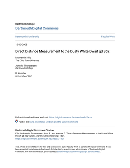 Direct Distance Measurement to the Dusty White Dwarf Gd 362