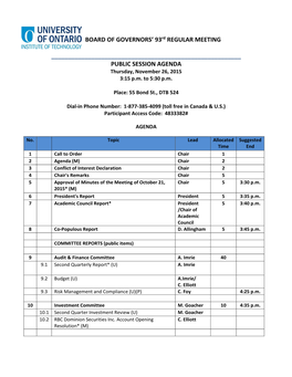 BOARD of GOVERNORS' 93Rd REGULAR