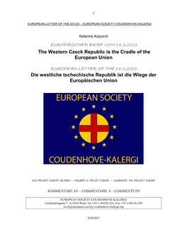 European Letter of the Es-Ck – European Society Coudenhove-Kalergi