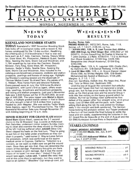 C) Ro U G Rr BR I~ D™ T D•A•I•L•Y N•E•W•S ....:L'fl'___ MONDAY, NOVEMBER 10, 1997 ,.~~ $2 Daily