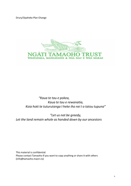 Cultural Value Assessment – Ngāti Tamaoho