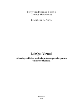 Labqui Virtual Abordagem Lúdica Mediada Pelo Computador Para O Ensino De Química