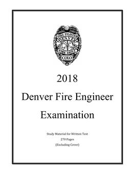 2018 Denver Fire Engineer Examination