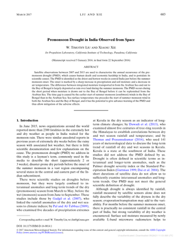 Premonsoon Drought in India Observed from Space
