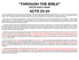 “Through the Bible” Acts 23-24