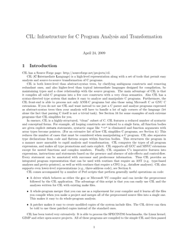 CIL: Infrastructure for C Program Analysis and Transformation