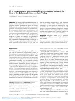 First Comprehensive Assessment of the Conservation Status of the Flora of the Çukurova Deltas, Southern Turkey