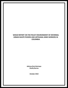 Report on the Policy Environment for Informal Urban Waste