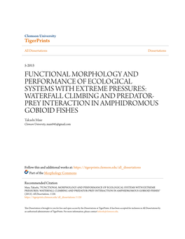 Waterfall Climbing and Predator-Prey Interaction in Amphidromous Gobioid Fishes