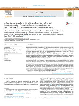 A First-In-Human Phase 1 Trial to Evaluate the Safety And