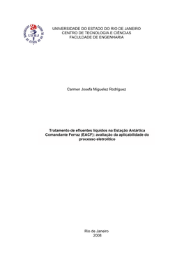 UNIVERSIDADE DO ESTADO DO RIO DE JANEIRO CENTRO DE TECNOLOGIA E CIÊNCIAS FACULDADE DE ENGENHARIA Carmen Josefa Miguelez Rodrigu