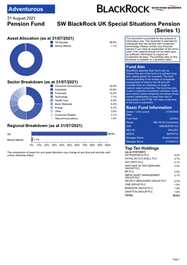 Blackrock UK Special Situations Pension PDF Factsheet