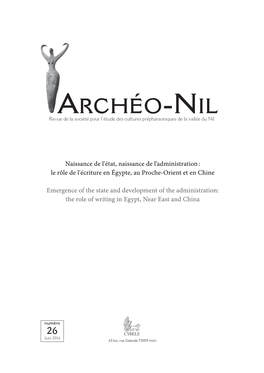 ARCHÉO-NIL Revue De La Société Pour L’Étude Des Cultures Prépharaoniques De La Vallée Du Nil