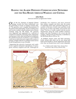 Raising the Alarm: Defensive Communication Networks and the Silk Roads Through Wakhan and Chitral